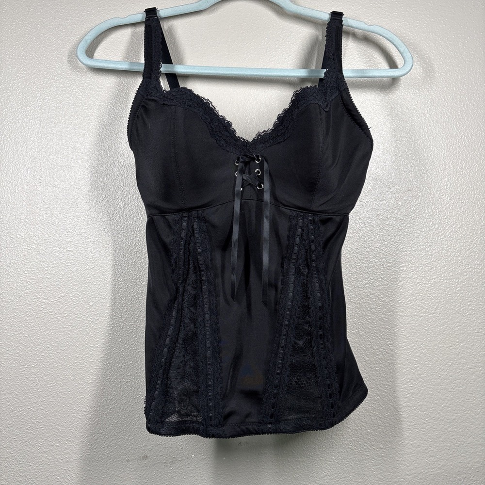 FREDERICKS OF HOLLYWOOD Corset Bustier Bra Sexy Lace Black Size 32C